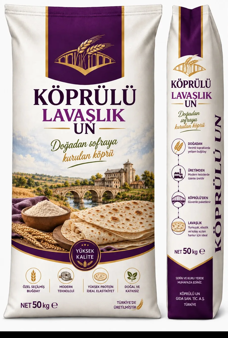 Köprülü Lavaşlık Un 50 kg ambalajı